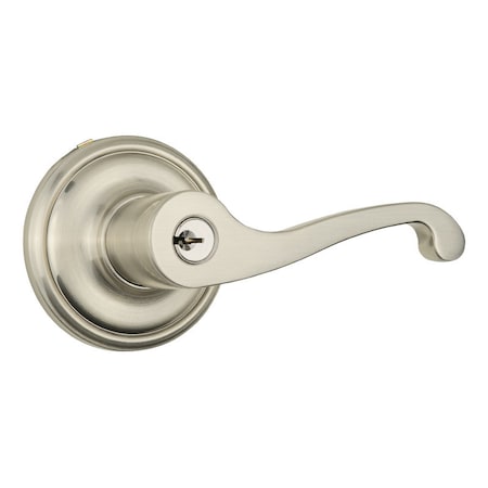 Brinks Home Security Brinks Push Pull Rotate Glenshaw Satin Nickel Entry Lever KW1 1.75 in. 23014-119